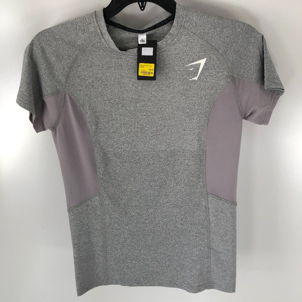 Gray lightweight/mesh workout shirt